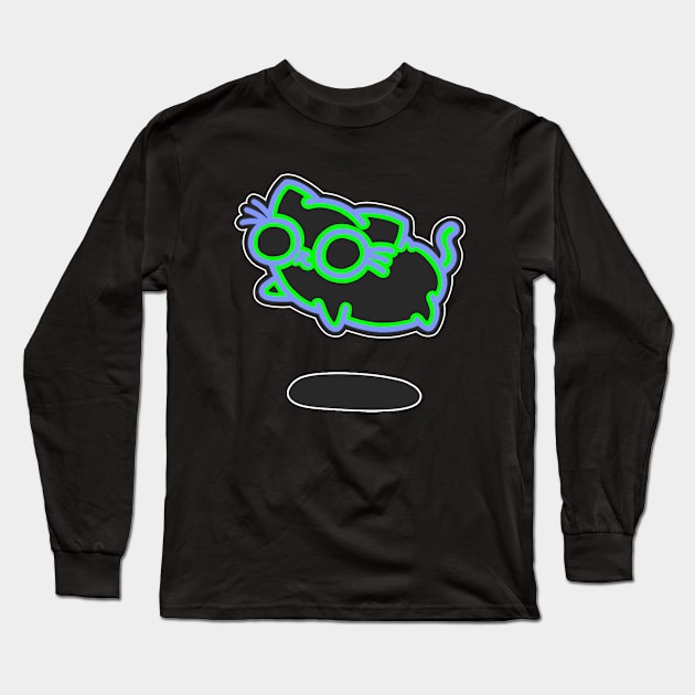 Floaty Cat Side - Dark Long Sleeve T-Shirt by Hey Buddy, Nice Merch!